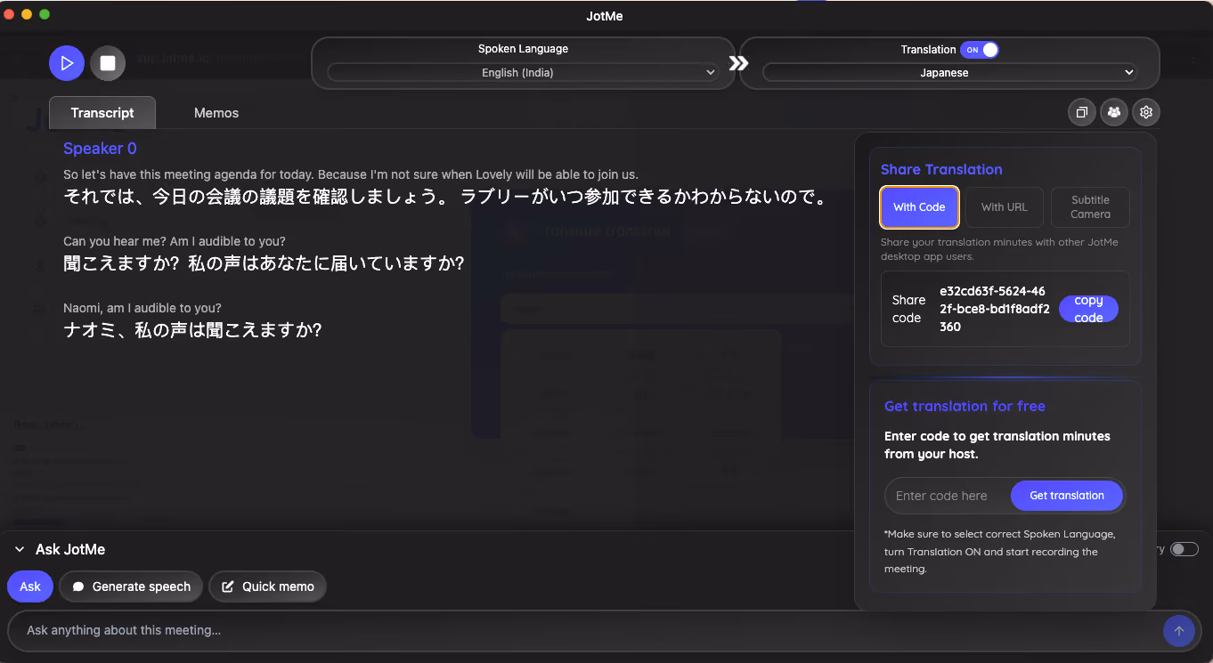 JotMe — ‍TL;DR