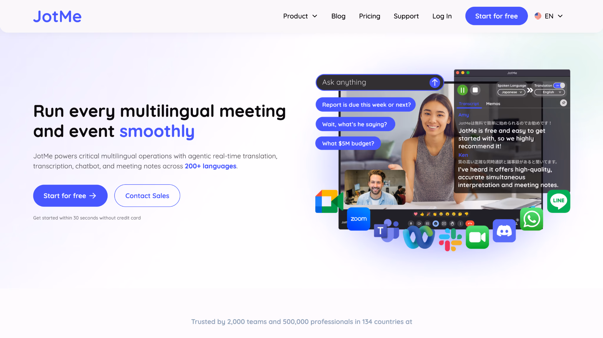 JotMe-Desktop-App neben Discord im Browser geöffnet