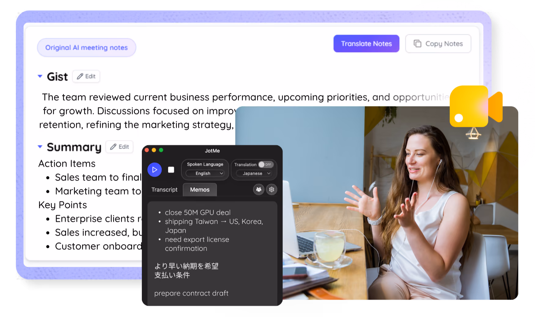 JotMe — Compte rendu de réunion Google Meet par IA