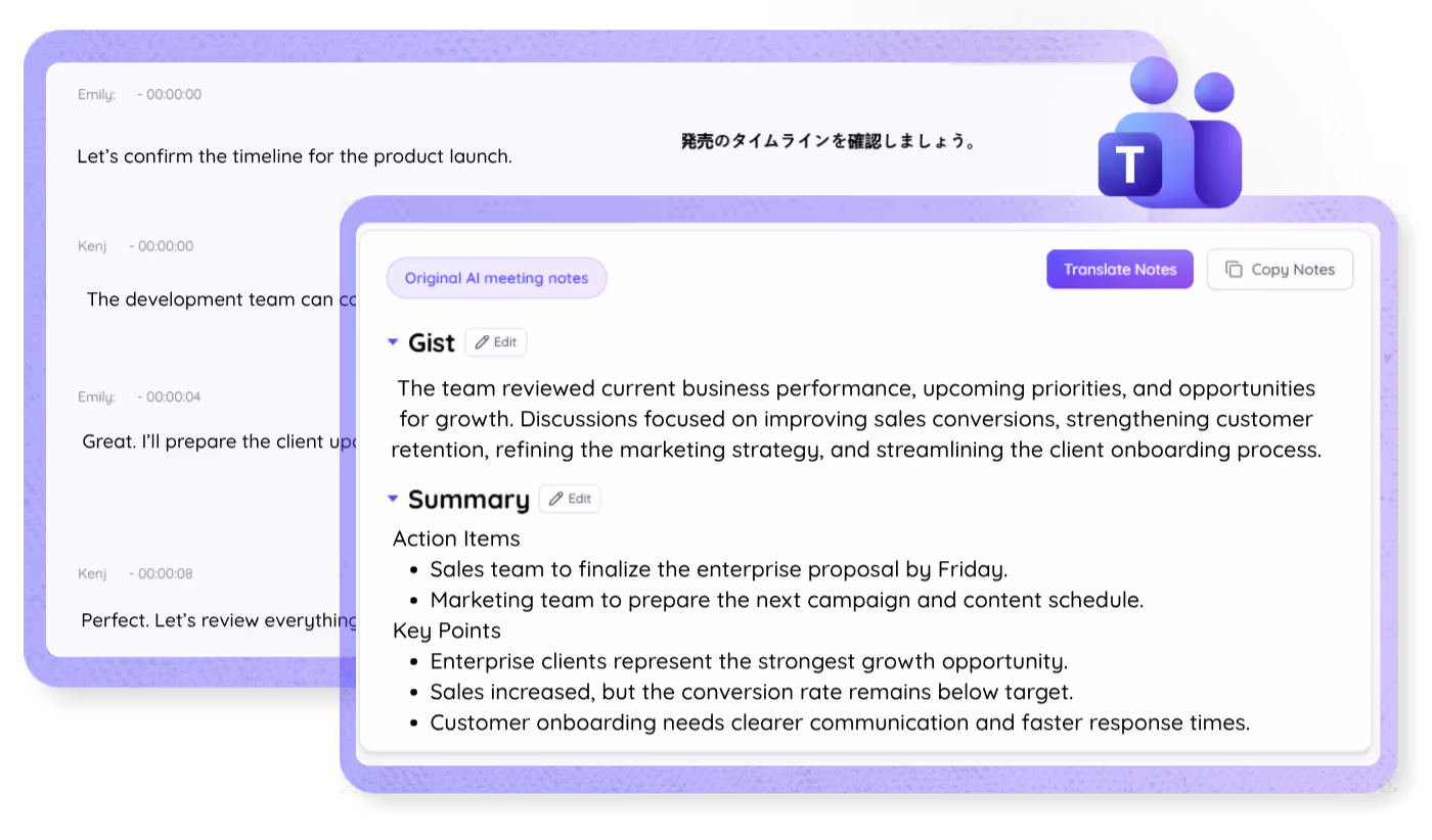 JotMe — Your Teams transcripts, stored and searchable