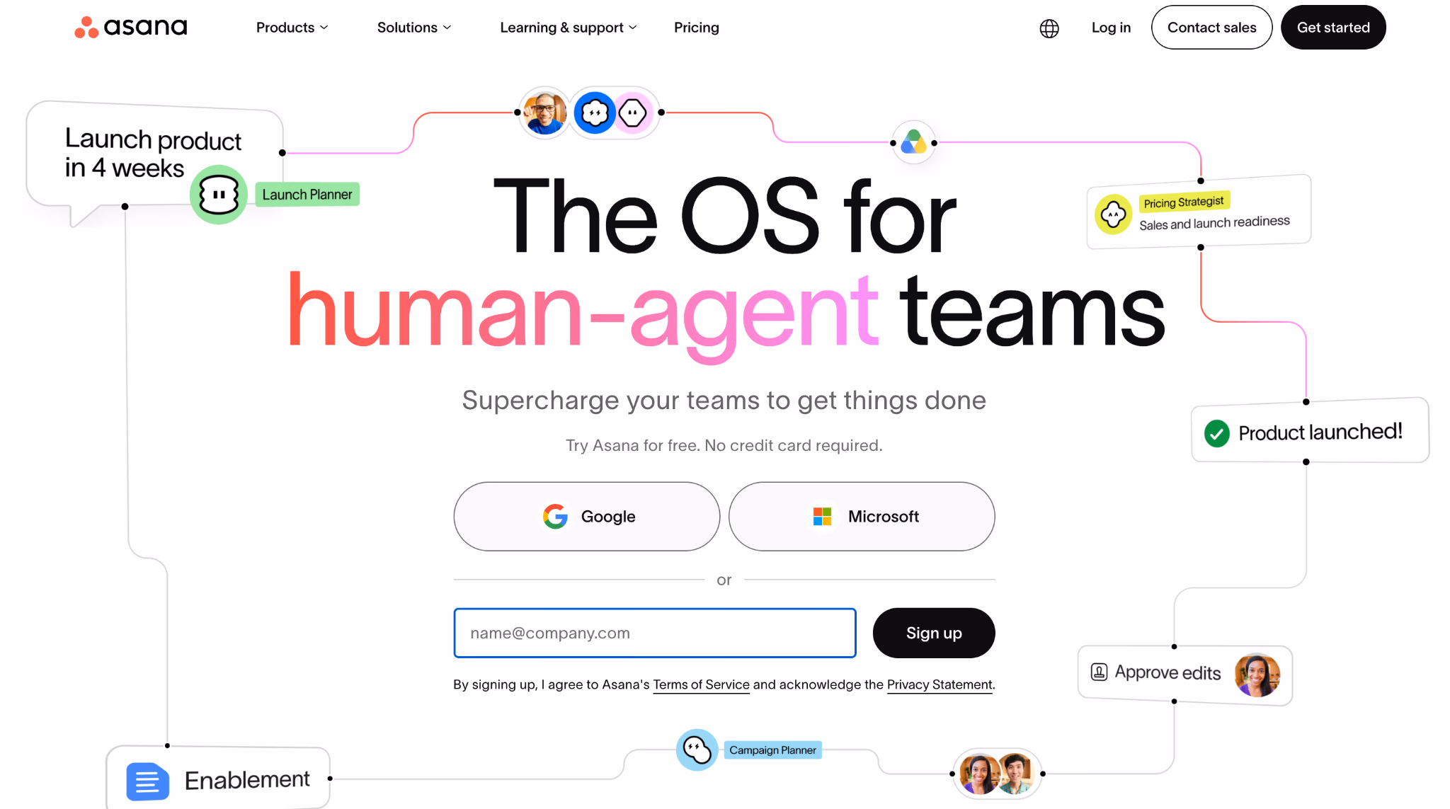 asana homepage