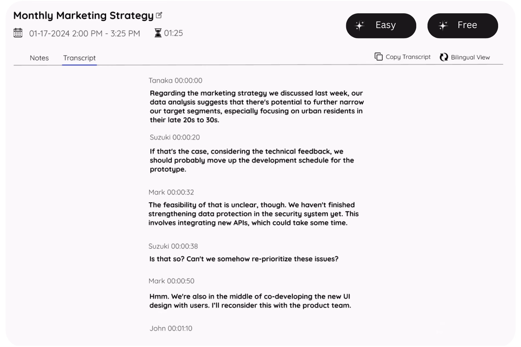 JotMe — Le moyen le plus rapide de transformer toute conversation en transcription claire.