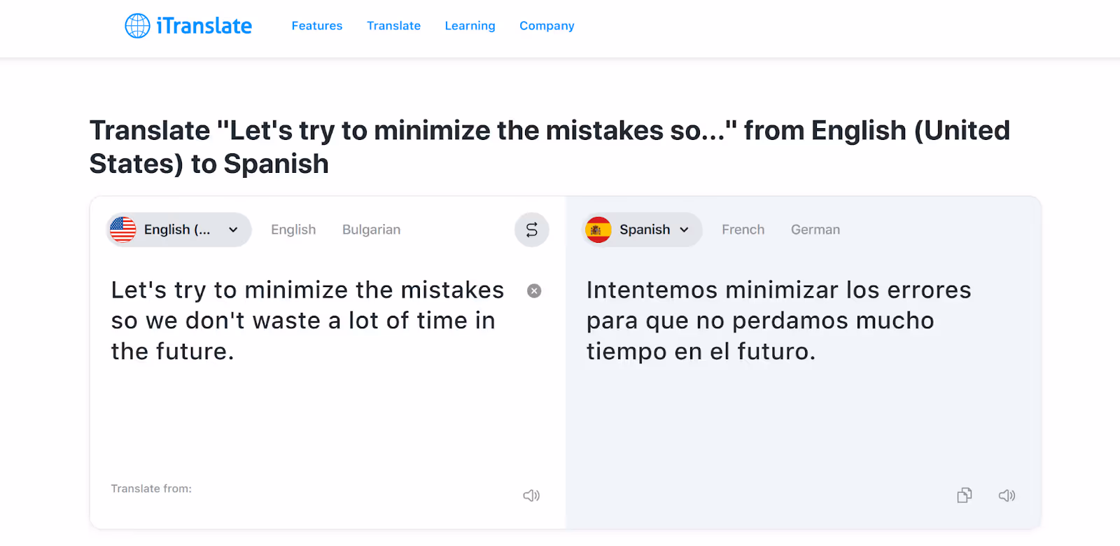 itranslate web app