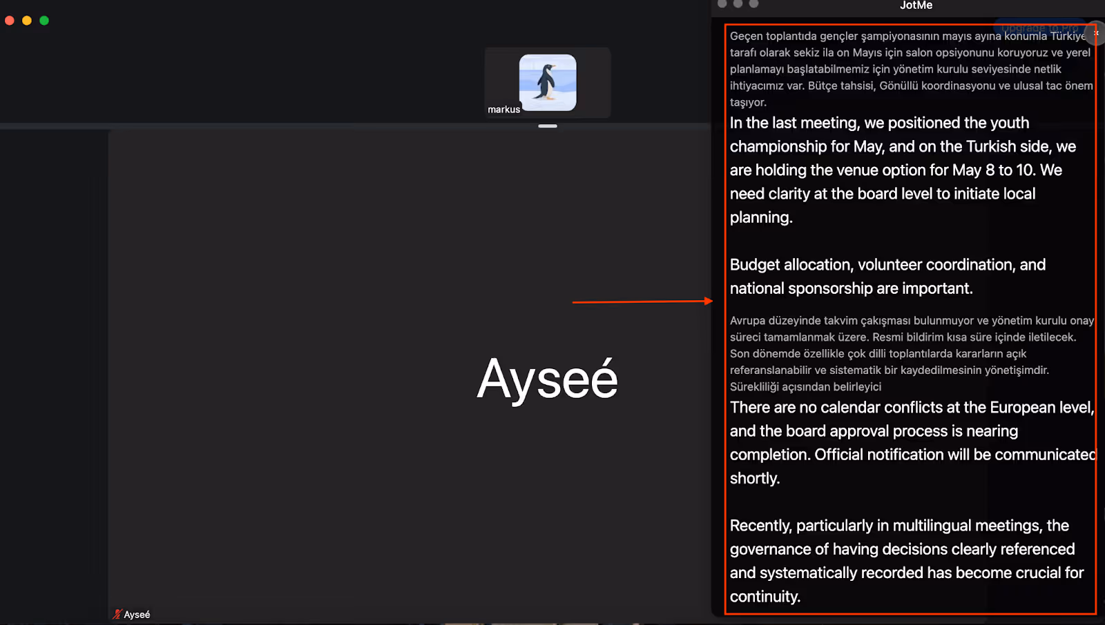jotme real time transcription