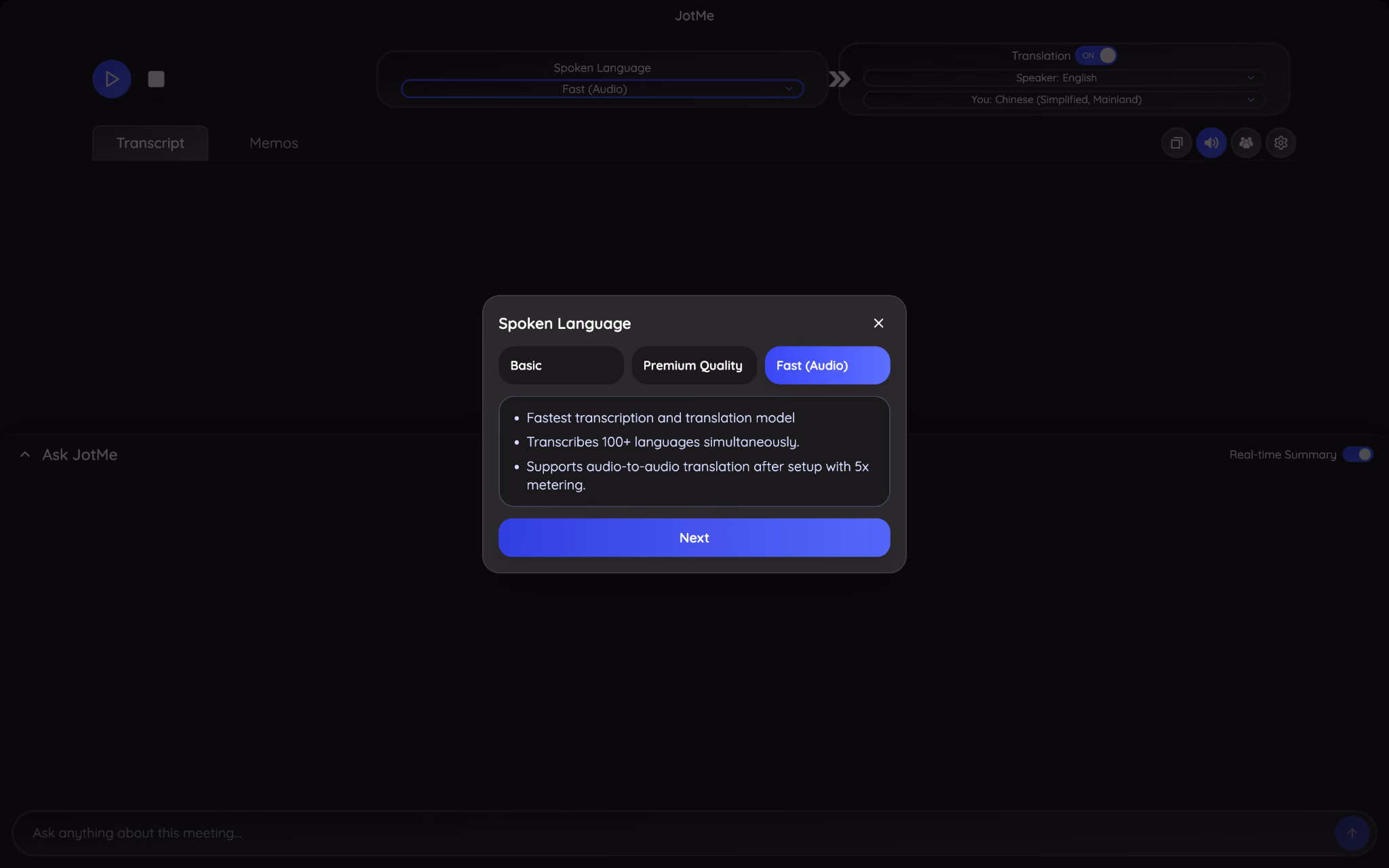 jotme áudio rápido
