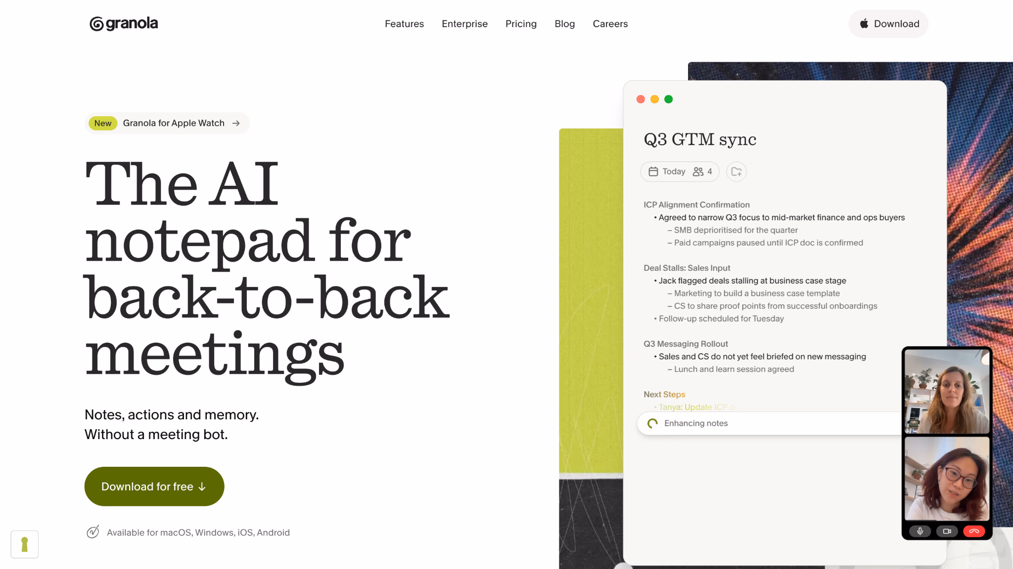 granola homepage