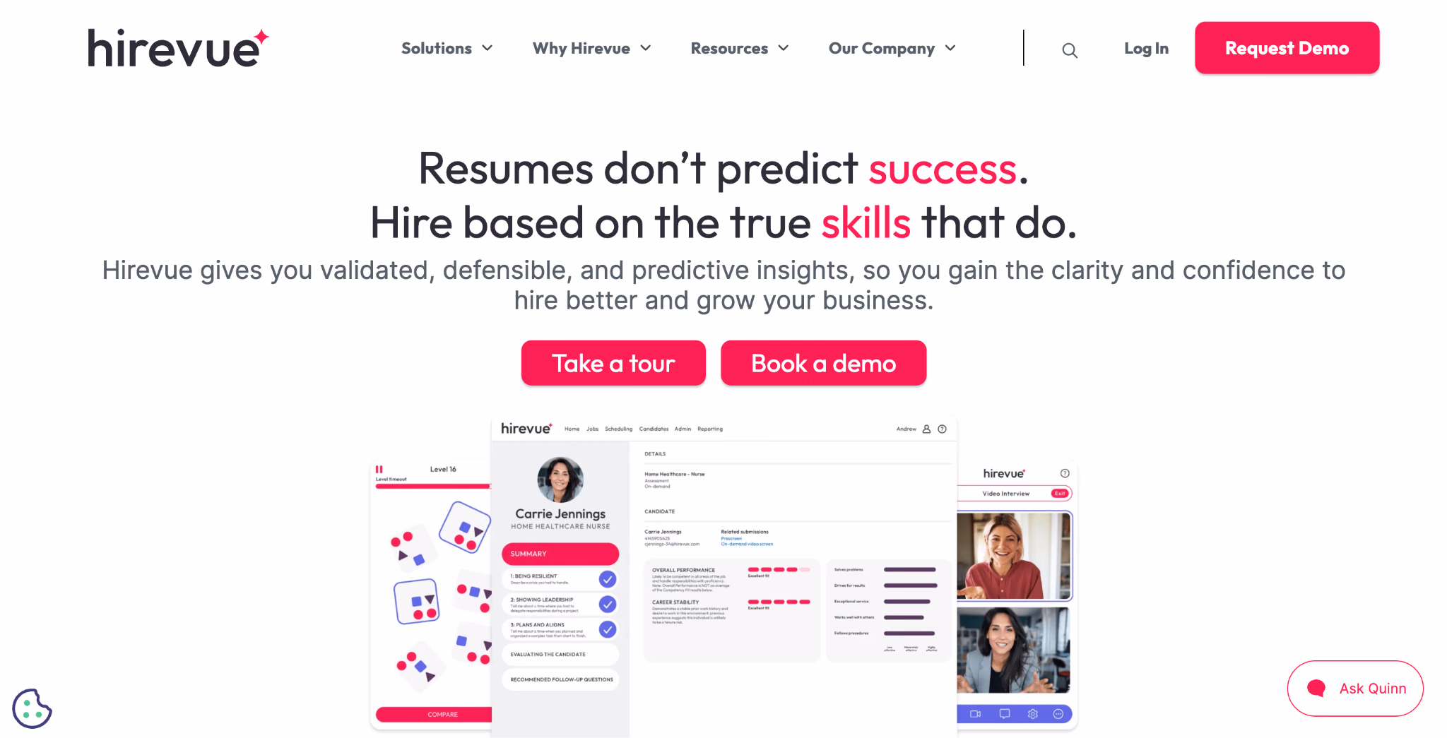 HireVue Startseite