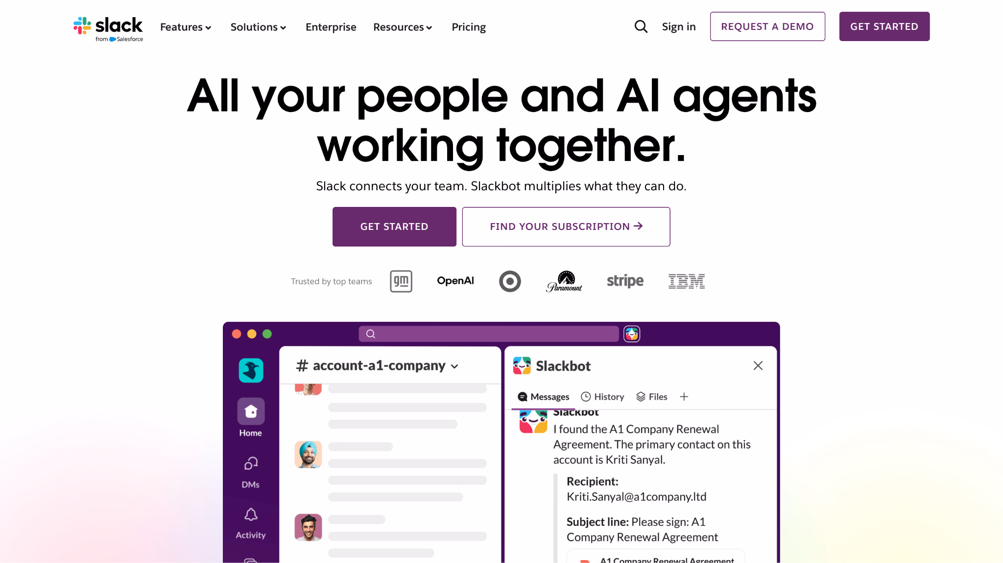slack homepage