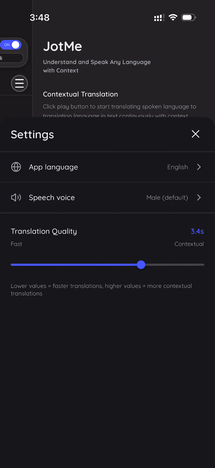 How to Use Live Translation JotMe Mobile App