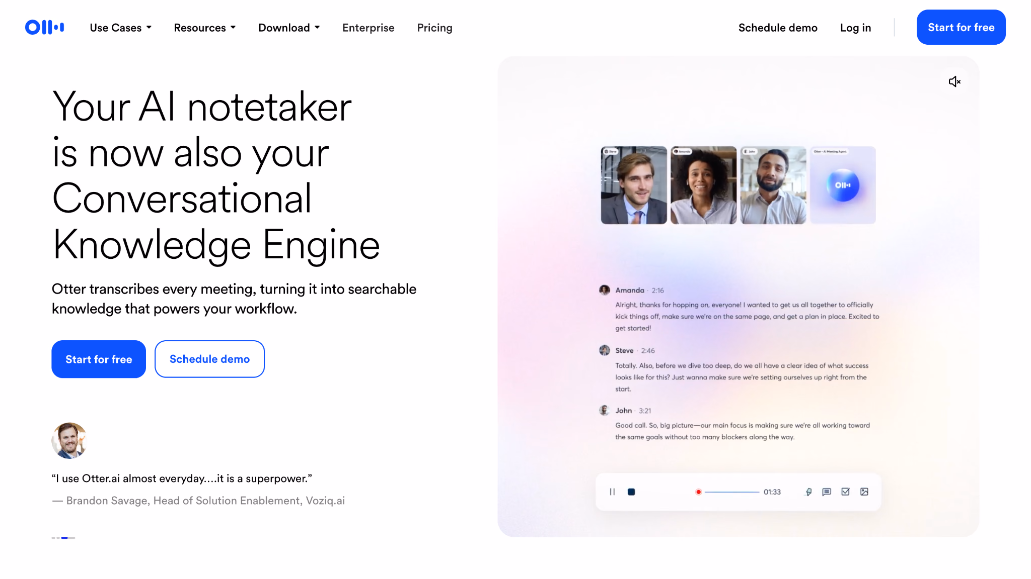 otter ai homepage