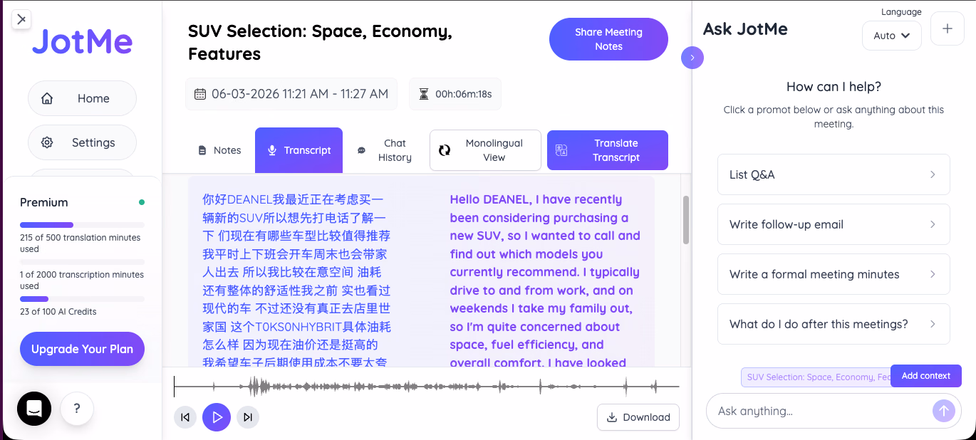 JotMe — Что такое перевод в Zoom и может ли Zoom переводить встречу в реальном времени?