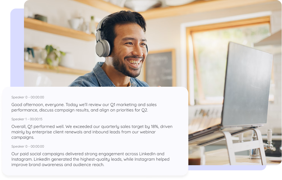 Transcribe Podcasts & content Audio to Text