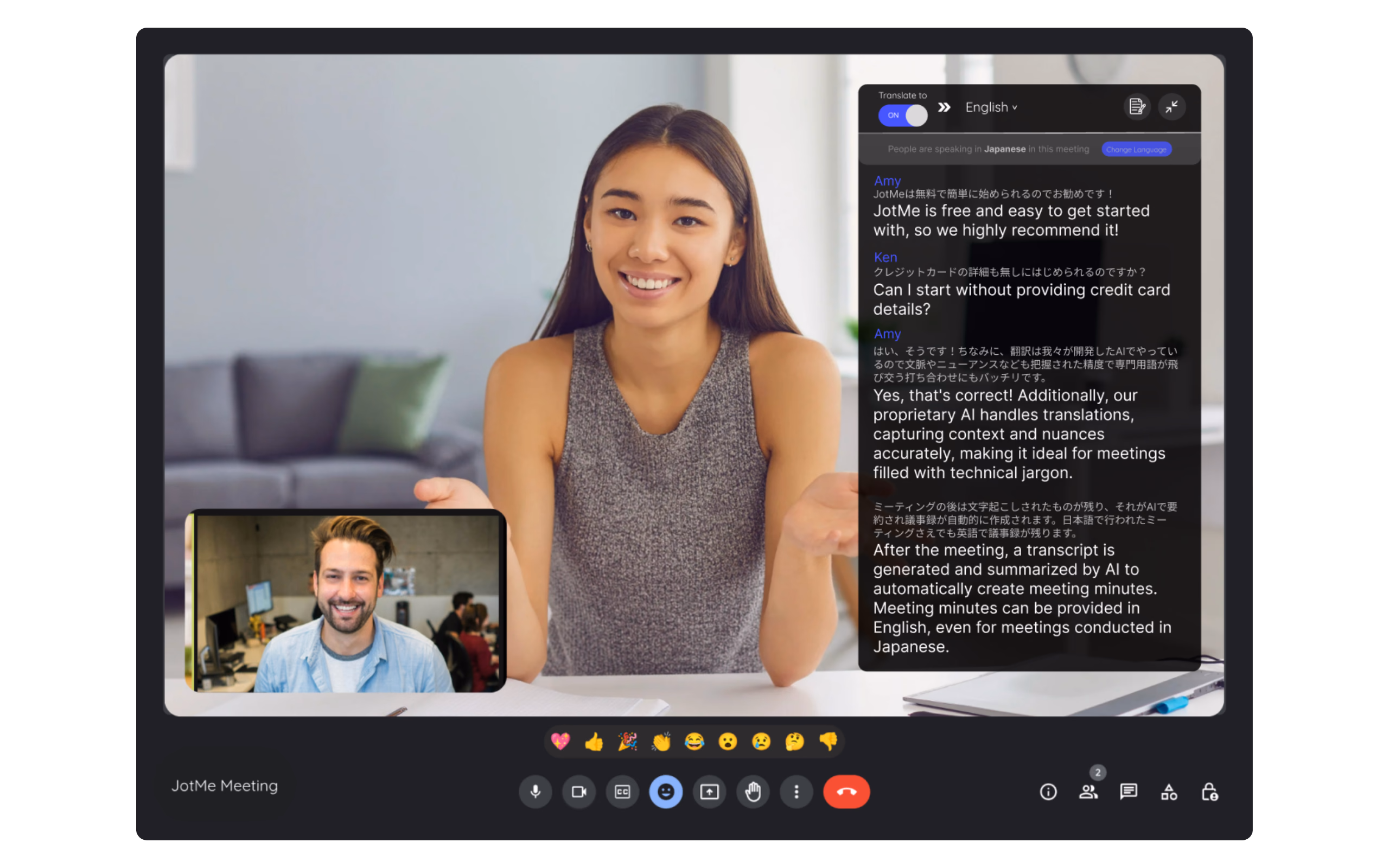 JotMe — Legenda do Google Meet