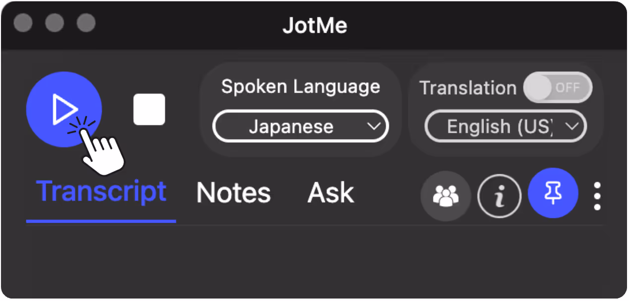 3. Запустите JotME
