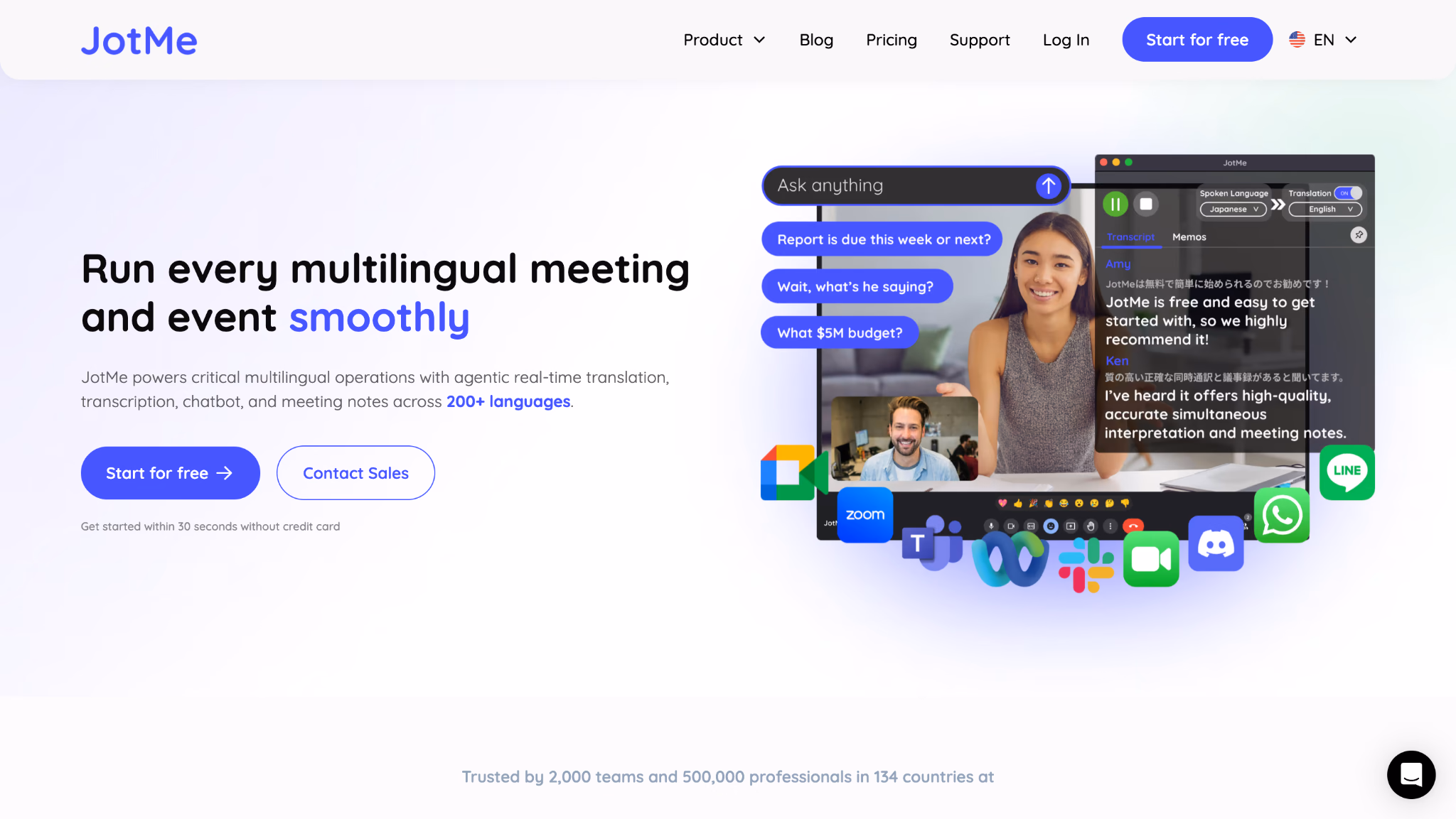 JotMe herunterladen, um einen Discord-Anruf zu transkribieren