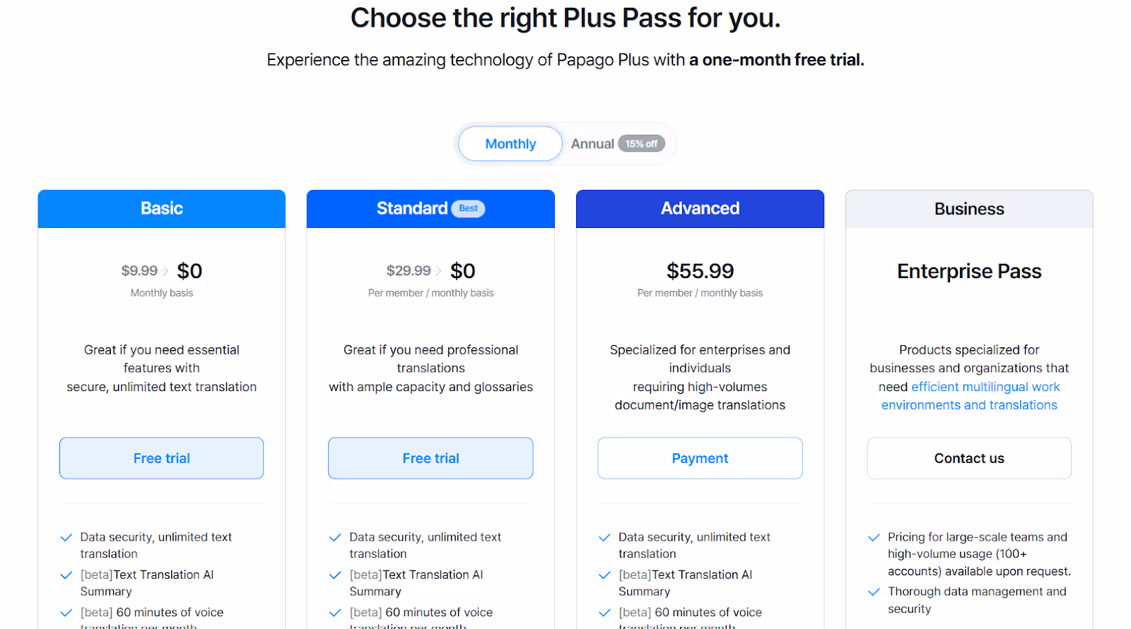papago pricing