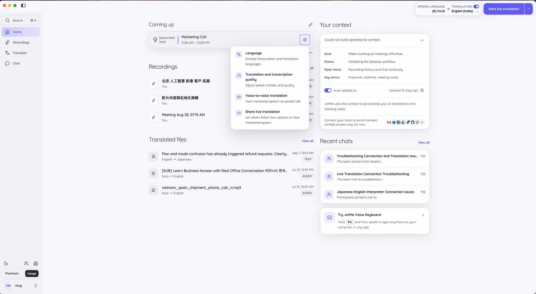 jotme dashboard