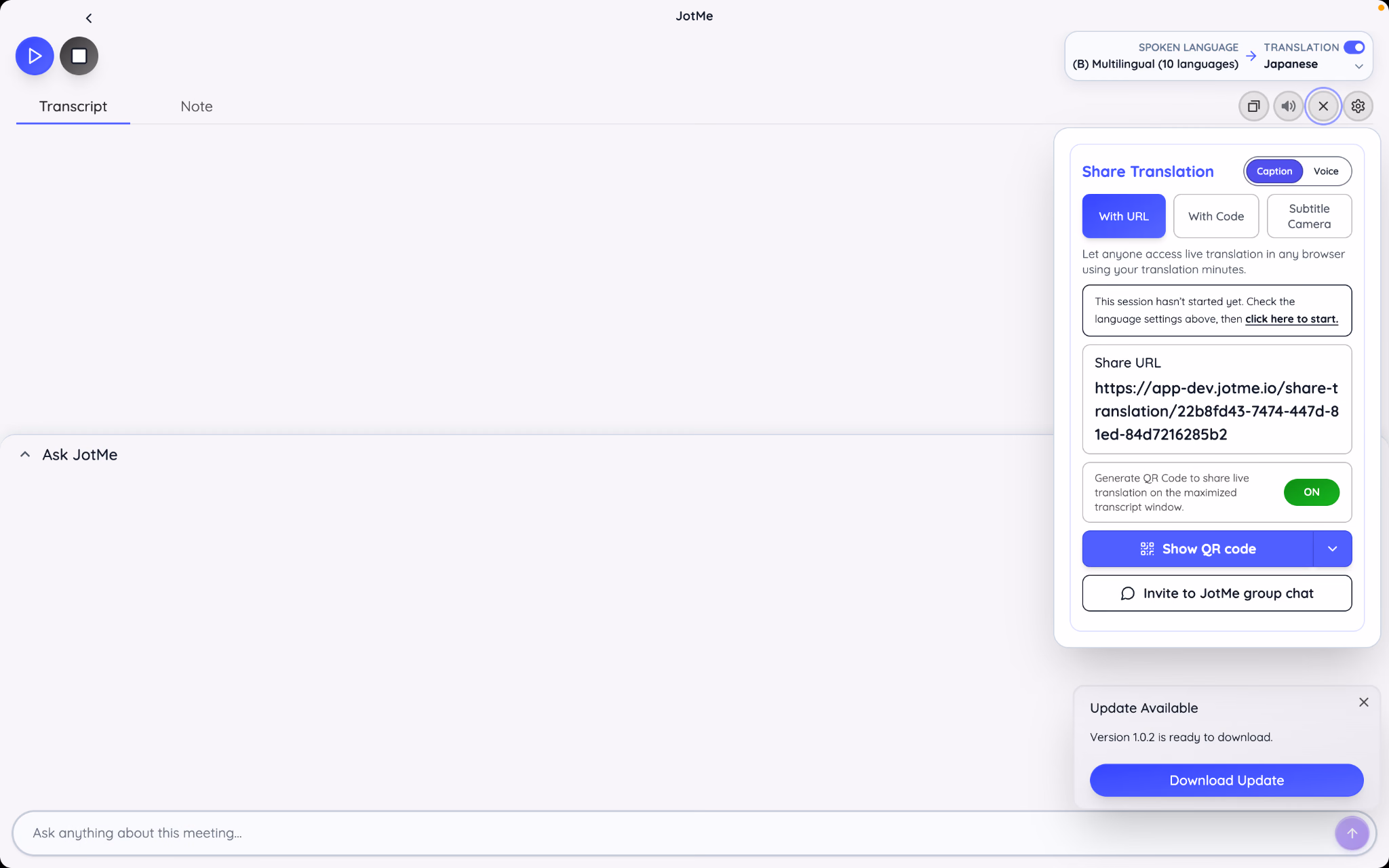 Teilen des Codes für Live-Übersetzungsminuten mit anderen Discord-Teilnehmern
