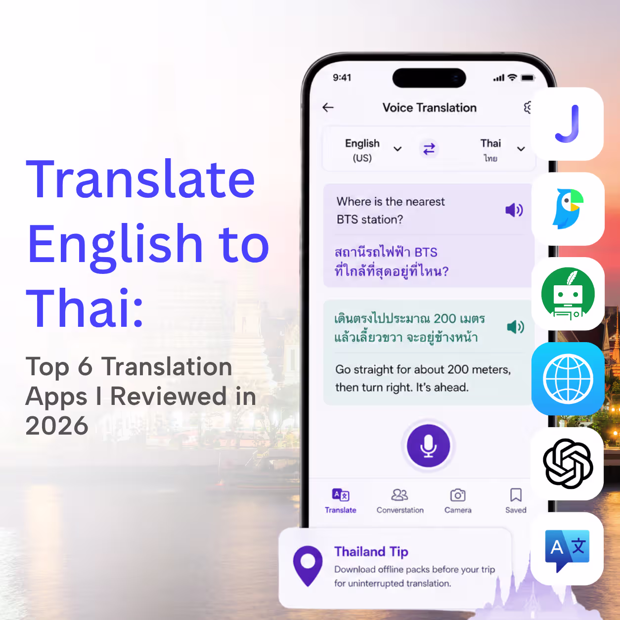 JotMe — Translate English to Thai: Top 6 Translation Apps I Reviewed in 2026