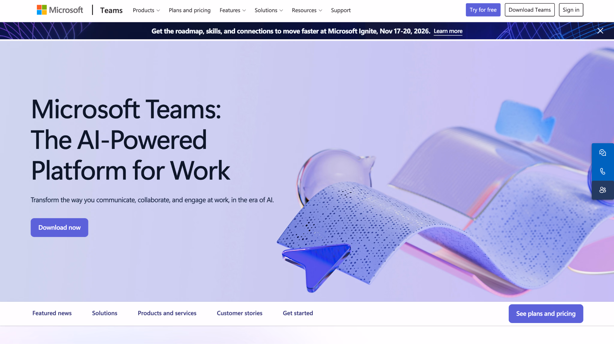 microsoft teams homepage