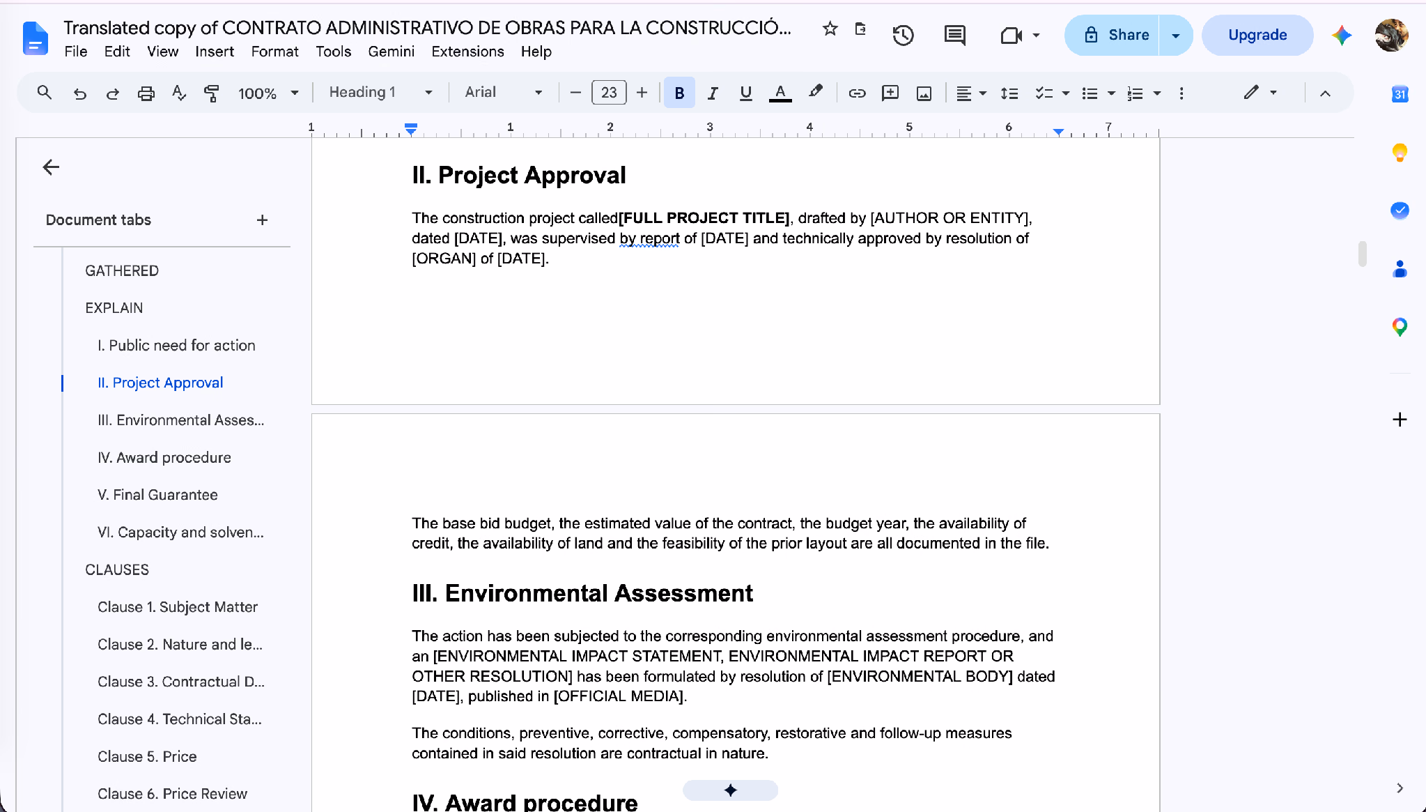 mở google doc đã dịch