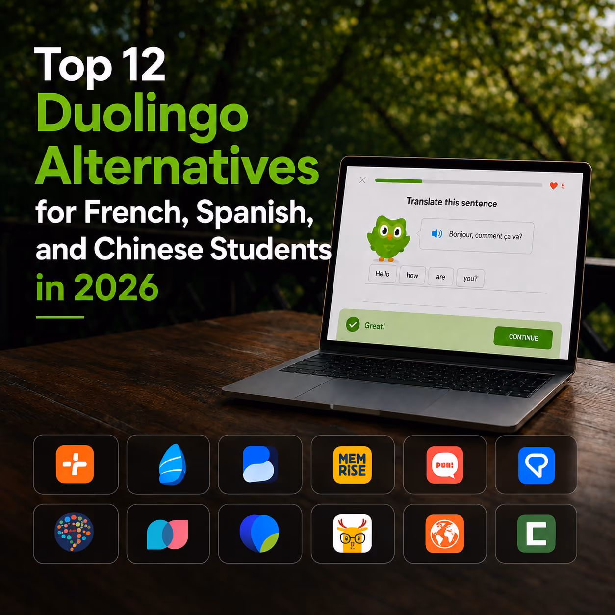 JotMe — Die 12 besten Duolingo-Alternativen für Französisch, Spanisch und Chinesisch 2026