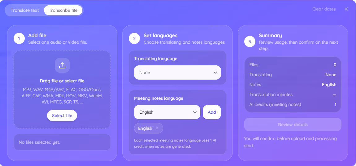 JotMe — Cách dễ nhất để chuyển mọi tệp âm thanh thành văn bản sạch, rõ ràng.