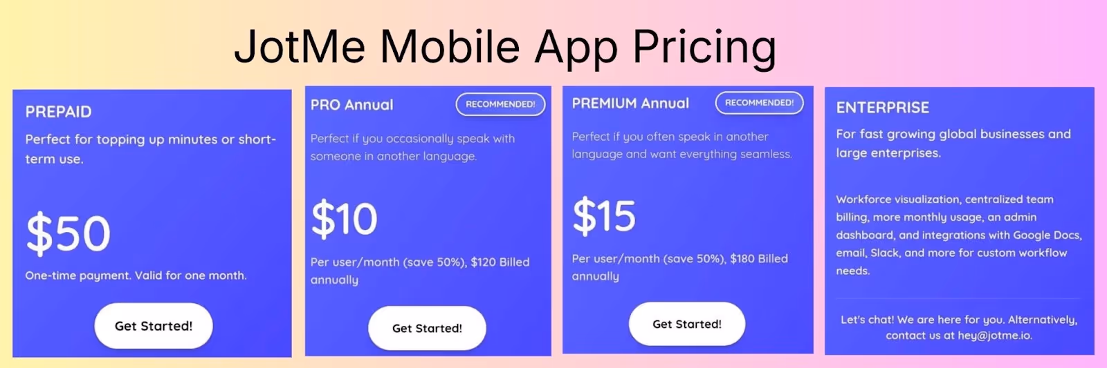 jotme mobile pricing