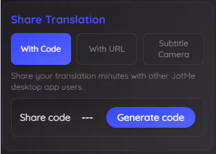 3. Share the link, QR, or subtitles