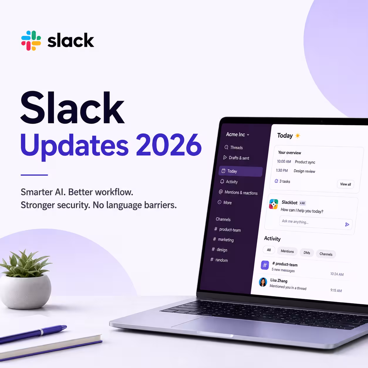 JotMe — Slack Update 2026: Slackbot-KI & Fokusmodus für globale Teams