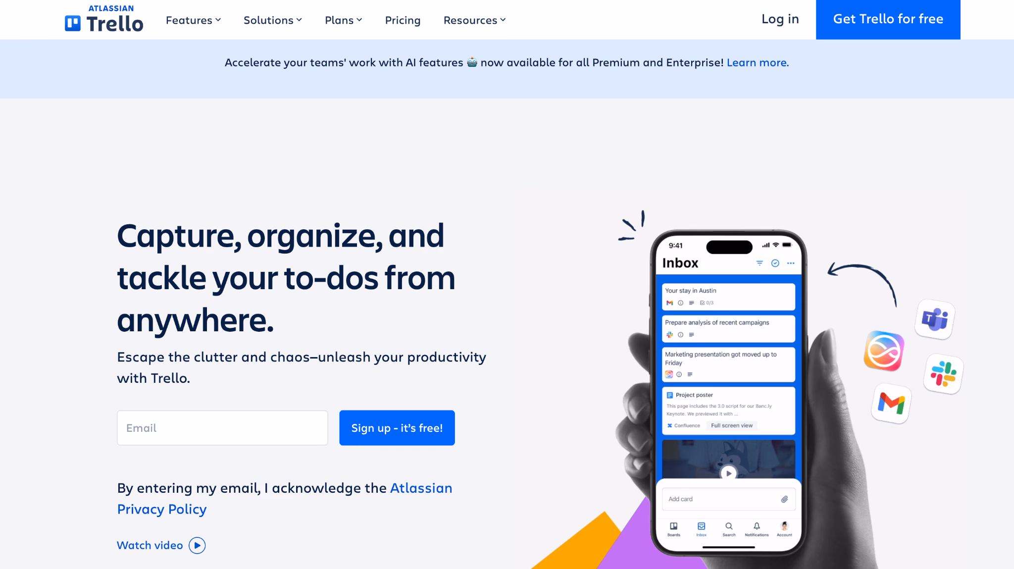 trello homepage