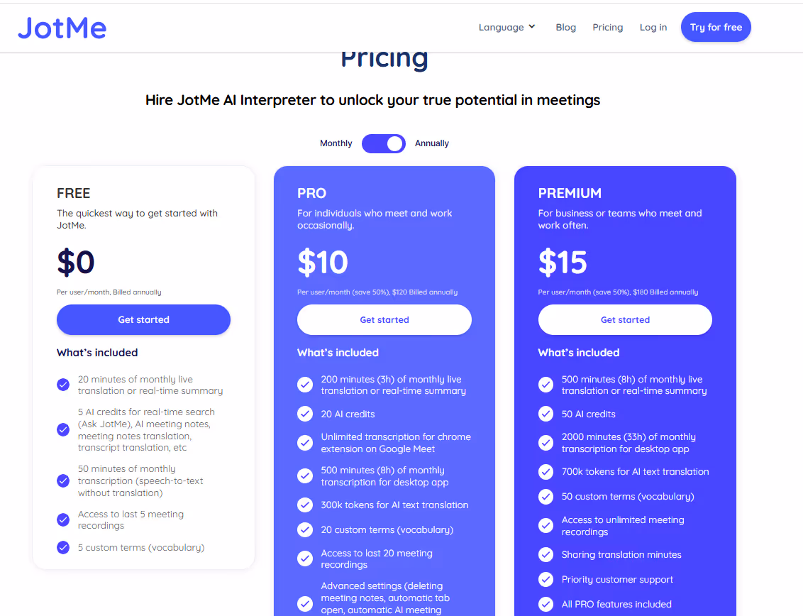 jotme pricing