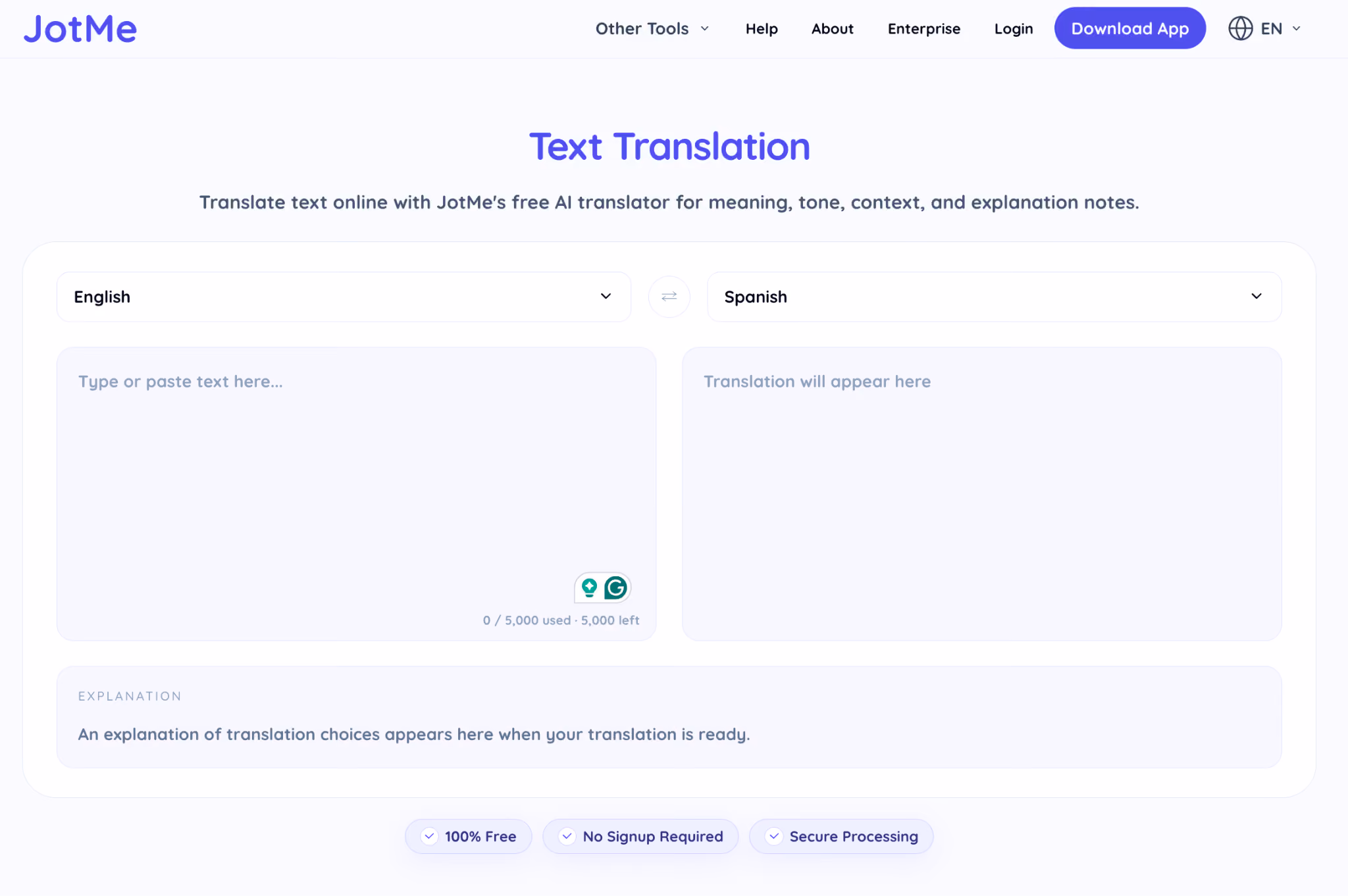 How to Translate Text for Free Using JotMe