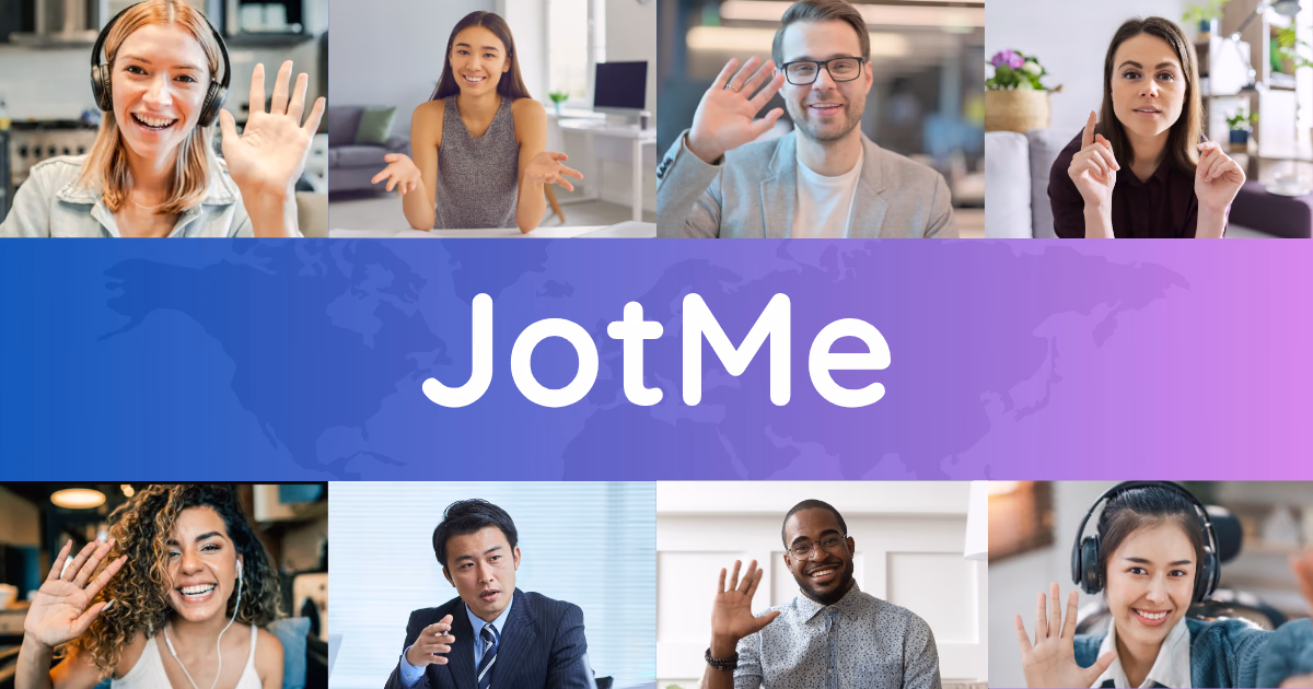 Screenshot of JotMe, Real-time translated captions, transcripts and notes for multilingual meetings