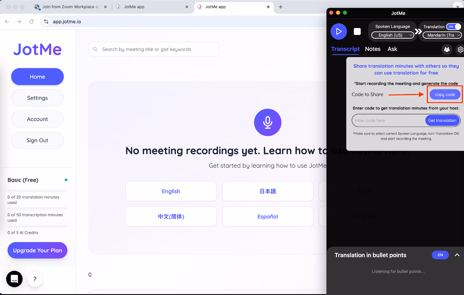 JotMe — Quick Comparison Between English-to-Chinese Live Translators