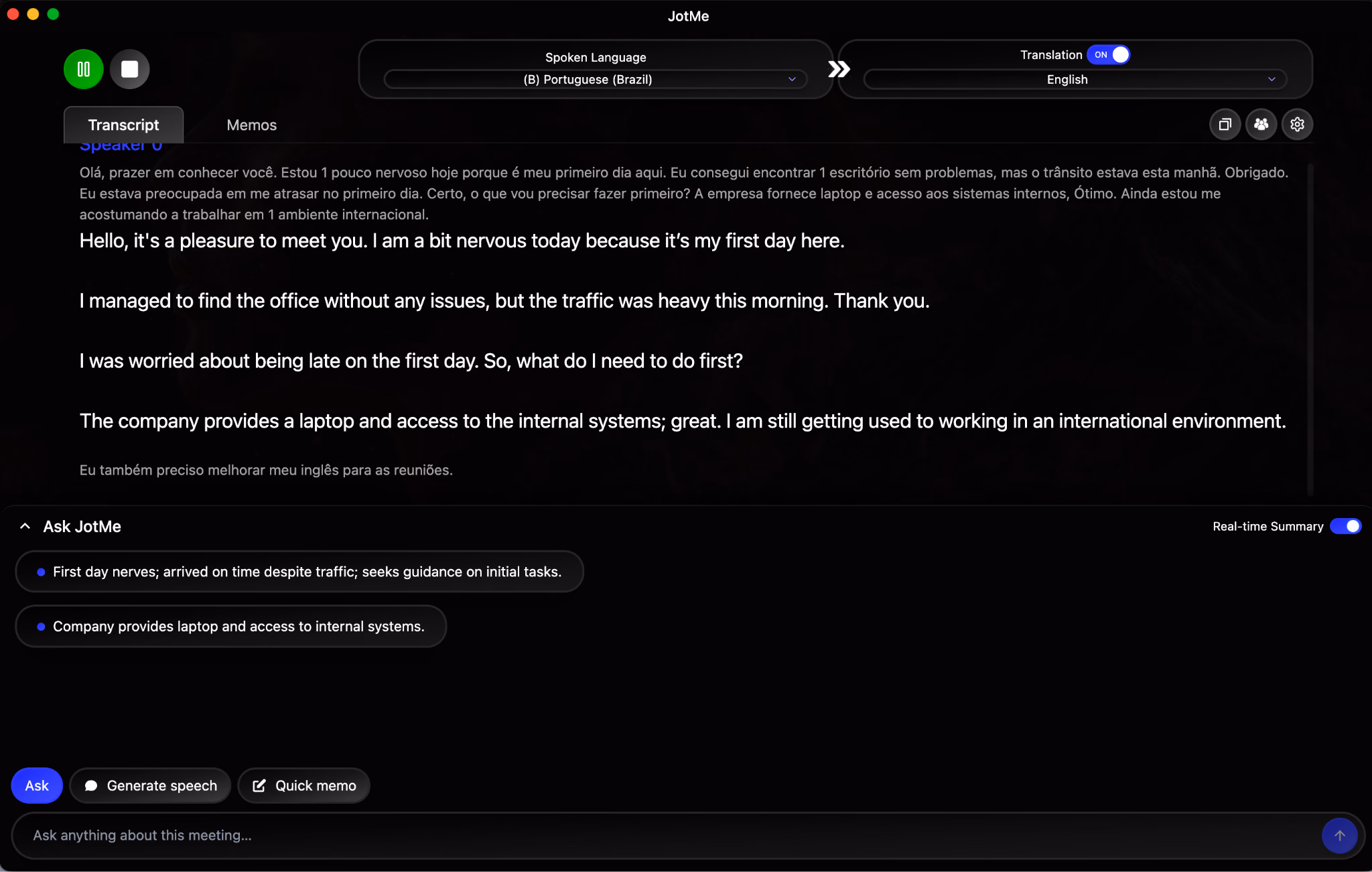 jotme portuguese to english live translation