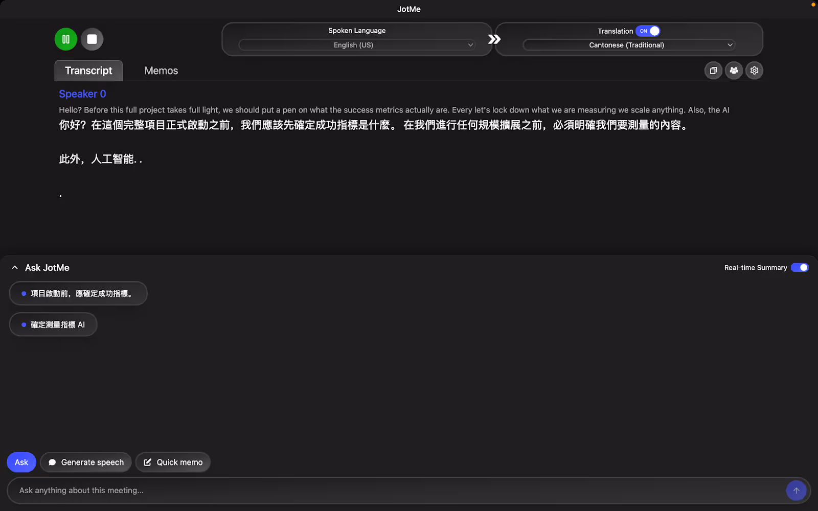 JotMe — Quick Comparison of English to Cantonese Live Translation Tools
