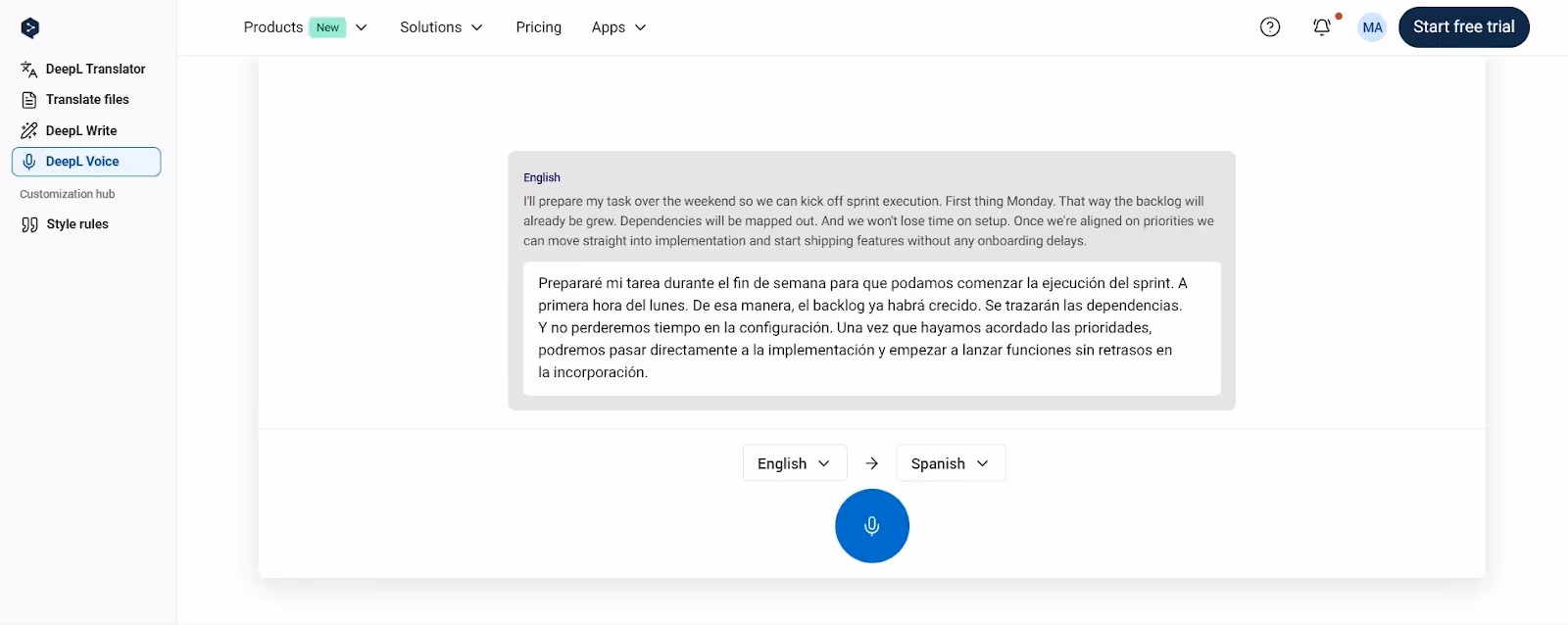 deepl voice live translation