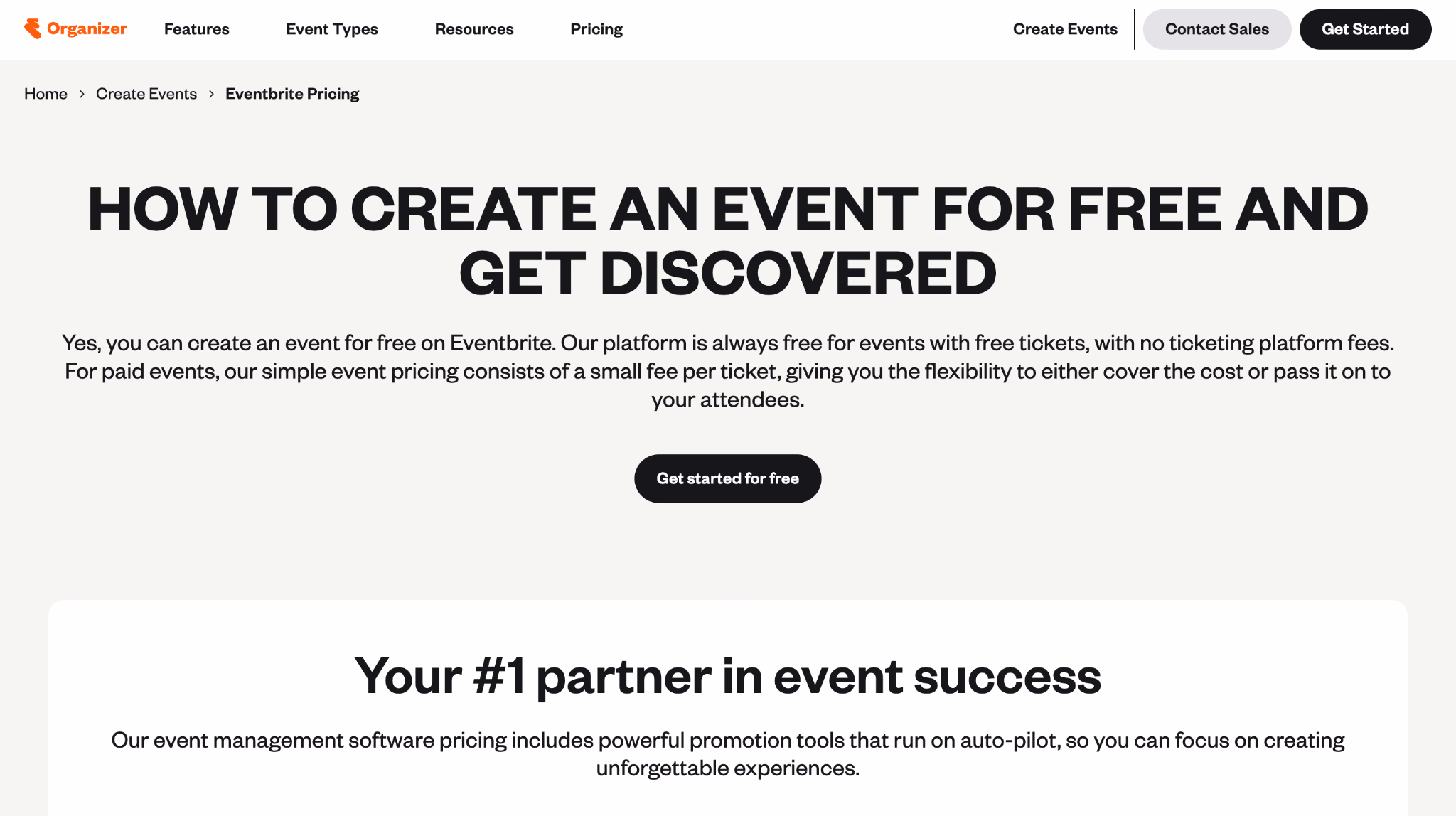 eventbrite homepage