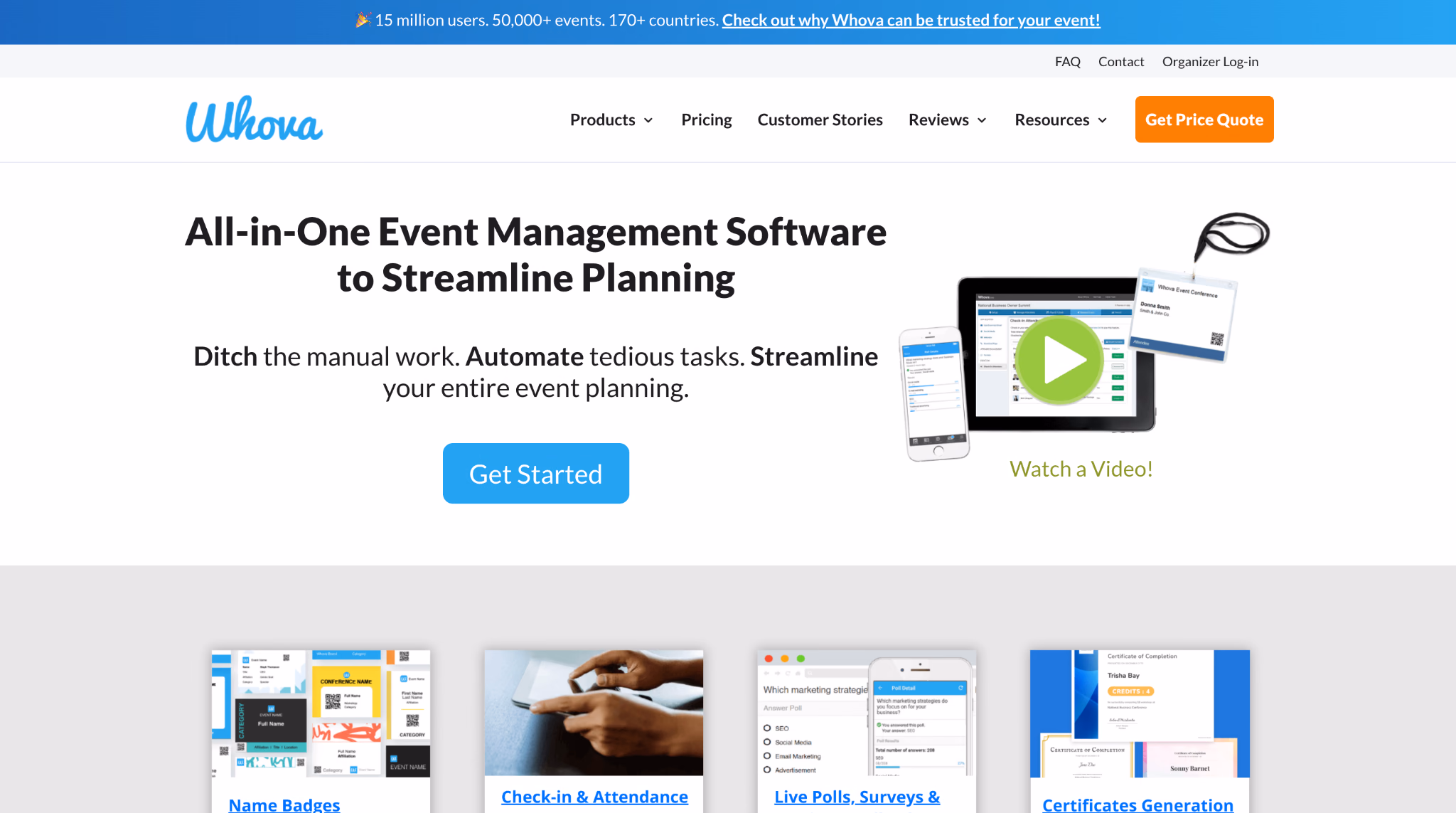 whova homepage