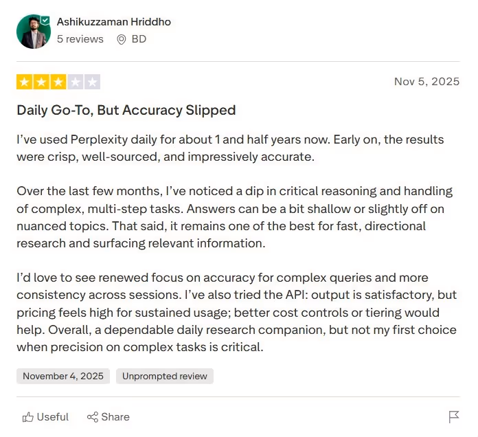 perplexity review