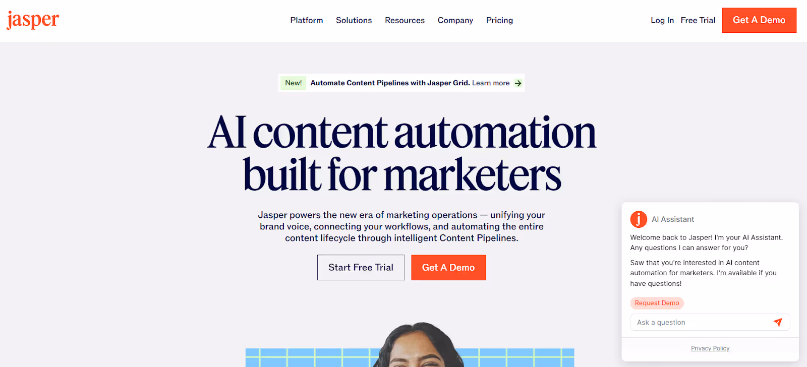 jasper ai homepage