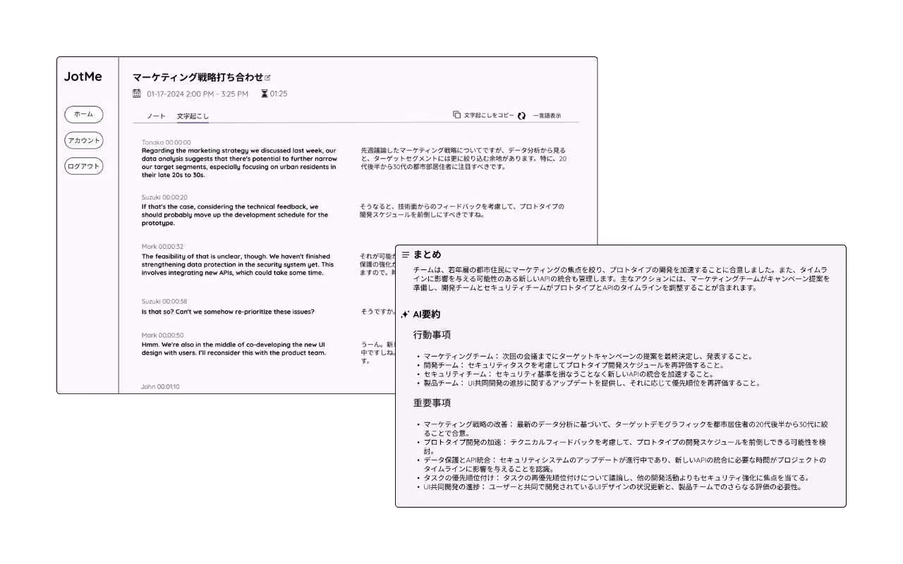 文字起こし、議事録